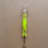 12cm /4.7 polegadas tubos de queimador de óleo de vidro para fumar polvo brilha no escuro luminoso tubo de mão colher queimadores cores de bolha