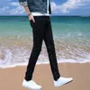 Корейские летние мужские узкие джинсы Fi, свободные молодежные эластичные джинсовые брюки для отдыха, P4Gk #