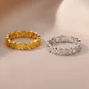 Cluster Rings Round Coin For Women Men Gold Color Stainless Steel Ring 2024 Trend Wedding Aesthetic Jewerly Anillos Mujer