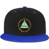 Ball Caps Nikaragua National Emblem Baseball Cap Classic Snapback Hat Hip Hop Style Flat Bill Regulowany