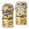 T-shirts pour hommes Hommes Basketball Jerseys Bad Boy 72 Smalls Jersey Couture Broderie Haute Qualité Sports de plein air Blanc Noir Jaune Camo 2023 Nouveau T240325