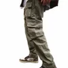 2021 Tasche laterali da uomo Cargo Harem Pants Ribbs Nero Hip Hop Pantaloni casual maschili Pantaloni Fi Casual Pantaloni streetwear X4rJ #