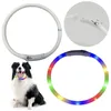 Colliers lumineux en Silicone pour chien, multicolore, chargeur USB, collier de sécurité pour chiot, taille découpable pour la marche nocturne des animaux de compagnie