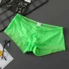 Underbyxor ungdomar u konvexa påse trosor för män is silkboxare shorts sexiga underkläder semitransparent homofile botten trosor