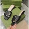 Luxury G-Slipper Slipper Slipper Womens Interlocking Sandals Cut-Out Chaussures Lady Flip Flops Slip on Beach Slide Flat Casual Walking Discount Footwear 35-42