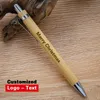 10/20 / 50pcs Bamboo stylo personnalisé Ballpoint Pens Stationery Party Pen Office School Fournitures Customalized Business Gift 240307