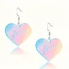 Dangle Küpeler Lazer Kalp Şekimi Aşk Dekor Klasik Zarif Styleacrilik Takı Sevgililer için Sevgililer Günü Hediyesi