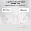 Solglasögon mode Big Square Anti Blue Light Reading Glasses Kvinnor Män transparent ram unisex ögonskydd eleganta glasögon glasögon