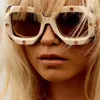 Lunettes de soleil 2021 Fashion Cat Eye Vintage Retro Women Square Brand Design Diamond G Sun Glasses Femelles surdimensionnées UV40019641620