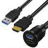 Nowe kable motocyklowe z łodzi samochodowej 2024 Kable montażowe kompatybilne z USB 30 i HDMI idealne do Integracja panelu deski rozdzielczej 2. dla Dash