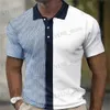 T-shirts pour hommes New Business Short Slve T-shirt Plaid Hommes Polo Shirt Mesh Respirant Revers Casual Top T-shirt Summer Fashion Mens T-shirt T240325