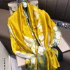 Lenços moda lenço de seda mulheres manto ar condicionado cachecol primavera / verão protetor solar headband feriado vento toalha de praia q240326