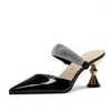 Dress Shoes 2024 For Women Closed Toe Women's Slippers Slingbacks Pointed Ladies High Heels Bling Modern