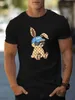 Men's T-Shirts Mens Love Bunny Print T-Shirt - Casual Short Slve T for Summer and Fall - Perfect Gift Idea T-shirt Mens T for Summer T240325