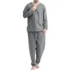 Hommes Pyjamas V Cou Cott Mélange Mâle Pyjamas Été Mince Modal Homewear Lg Pantalon Glace Soie Sens De Nuit Pour Slee I1Og #