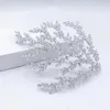 Fashion Zircon Leaf Hair Comb Wedding Accessories for Women Charms Prom Princess Bridal Headpieces Crystal Headband Jewelry 240311