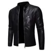 Designer jaqueta de couro masculina jaqueta outono primavera gola alta zíper motocicleta moda jaqueta de couro da motocicleta
