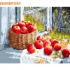 Numara Chenistory Çerçevesiz Apple Meyveler Diy boyama Sayılarla ev duvar sanat resmi el boyalı yağlı boyalı ev dekoru 40x50cm