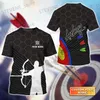 T-shirty męskie Hot Sales Fashion Archery T-shirt Summer 3D Printed Archery Player Player Męs