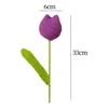 Fleurs décoratives Crochet Tulipe Fleur Floral Terminé Artisanat Fourniture Cadeau Artificiel Pour Les Femmes Table Centres Amis Petite Amie Enfants