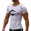 Herren Quick Dry Fitn Bedruckte T-Shirts Outdoor Sport Laufen Klettern Kurzärmeliges Hemd Strumpfhosen Bodybuilding Tops Y3lN #