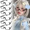 Sunglasses Anime Half Frames Glasses For Women Vintage Square No Lens Optical Spectacles Eyewear Girls Cosplay Pography Eyeglasses