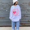 Oversized t-shirt y2k Harajuku tops Sweatshirts Kawaii Autumn Heart Sweatshirt long sleeve Hip Hop vintage Top fairy grunge 240325