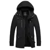 Winter Heren Lg Fleece Verdikte Multi-Pocket Kapmantel 100% Cott Casual Honderd Outdoor Koudebestendig Warme Jas e0bk#