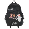 Sac à dos anime jujutsu kaisen imprimement sac à dos nylon zip packsack mode knapsack de voyage sac à dos d'ordinateur portable sac de bande dessin animé schoolbag gratuit