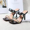 Sökning 711 tofflor Fashion Metallic Woven Women Pvc Clear Sandals Blue Green Party Dress Thin High Heels 9cm Storlek 42 56640