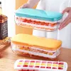 Tools Silicone Ice Cube Tray med lock 2 i 1 Ice Cube Storage Box Ice Cream Making Mold Party Bar Drinks Whisky Cocktail Ice Maker