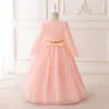 Robes de concours de beauté pour filles à manches longues avec bijou rose musulman Robes de demoiselle d'honneur Robes d'anniversaire/de fête pour filles Jupes de tous les jours Vêtements pour enfants SZ 2-10 D326174