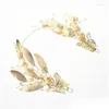 Fermagli per capelli Mollette Sposa barocca Color oro Foglia Corona Tiara di cristallo Accessori donna Fasce per capelli Ornamenti per la testa Consegna a goccia Gioielli Otn2X