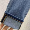 Marca jeans mulheres jean calças de grife moda logotipo denims calças mulher magro micro chifre denims calças m tamanho cintura 66 cm elástico mar 26