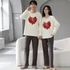 2024 Latest Spring Autumn Cott Couple Pajamas Men Women Carto Nightdr Crewneck Print Home Suit Set Casual Loose Sleepwear L2So#