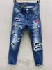 2024 Herren Designer Jeans Destressed Motorrad Biker Jean Rock Skinny Slim Ripped Loch Buchstaben Top -Qualität Marke Hip Hop Denim Hosen 23SS