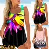Women's Swimwear 2024 Swimming Tankinis Set Beach Wear Fashion Monokini Summer Two Piece 3D Print XS-8XL