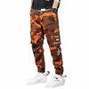 Pantalon cargo noir Hommes Y2K Streetwear Pantalons décontractés Vert Plus Taille Camo Cott Multi Camoue Street Wear Style coréen Fi B3lo #