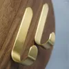 Hooks Punch-free Brass Wall Hook Self Adhesive Behind-door Key Clothes J Shaped Hanger Towel Holder Bathroom Kitchen Accessories