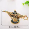 Dekorativa figurer Europeiska imitation Klassiska hantverk Vintage Te Pot Width Magic Lamp Gold Plated Craft Luxury Gift Home Table