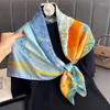 Schals Vintage Bedruckter Seidenschal Satin Quadratischer Schal Für Frauen Haarband Foulard Hijab Weiches Halstuch Weibliche Kopfwickel Bandana 2024