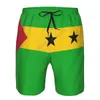 summer Men's Sao Tome And Principe Flag Beach Pants Shorts Surfing M-2XL Polyester Swimwear Running u7Wy#