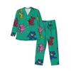 Ensembles de pyjama d'ours colorés Printemps Funny Animal Print Mignon Doux Chambre de nuit Mâle 2 pièces Lâche Surdimensionné Imprimé Vêtements de nuit T3rN #