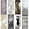 Adesivos 3d porta adesivo papel de parede design moderno auto adesivo vinil cartaz decoração para casa arte decalque para sala estar quarto porta decoração