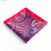 Handkerchiefs Matagorda Mens Handle Hanky Accessories Pocket Square Handle Scarf Paisley Point Spring Tie 23 * 23cm Free Shipping Y240326