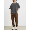 Yizhi Mens250gアメリカン半袖Tシャツ夏摩耗スチールプリントプリントコットンアンダーレイシャツ