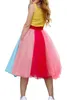 Misshow Rainbow 4 Layers kjol puffy mjuk tyll petticoat för festdans balettdräkt kort tutu klänning underskirt