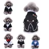 Giacche Gentleman Boy Dogs Tuxedo Suit con papillon per compleanno Dog Suit Papillon Costume Small Dog Wedding Party Suit Pet Puppy Clothes