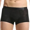 Sous-vêtements sexy hommes glace soie solide sous-vêtements transparents shorts culottes d'été boxeurs slips respirant hommes boxeur