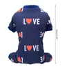 Abbigliamento per cani Camicia girocollo Abbigliamento primaverile per animali domestici T-shirt pullover in costume per cuccioli di gatto Love Heart Print Forniture per abbigliamento